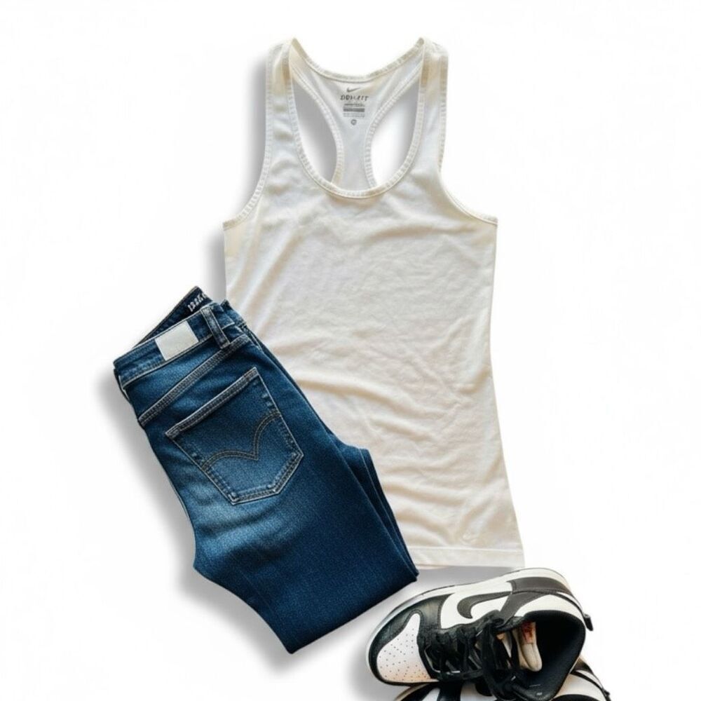 Nike Dri-FIT Women's Racerback Tank Top White Size XS